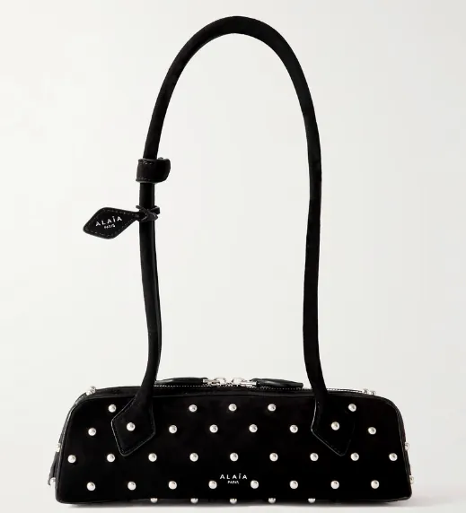 Alaia Le Teckel Studded Suede Shoulder bag
